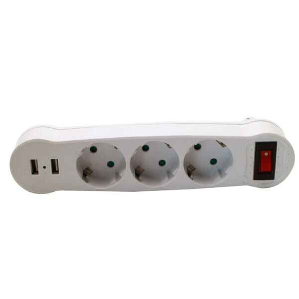 Dual USB EU Power Strip Porous Terminal Board Conversion Plug 1/4 Way - Image 4