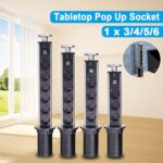 EU Plug 16A PULL UP 3/4/5/6 Power Socket 2 USB Charging Port Kitchen