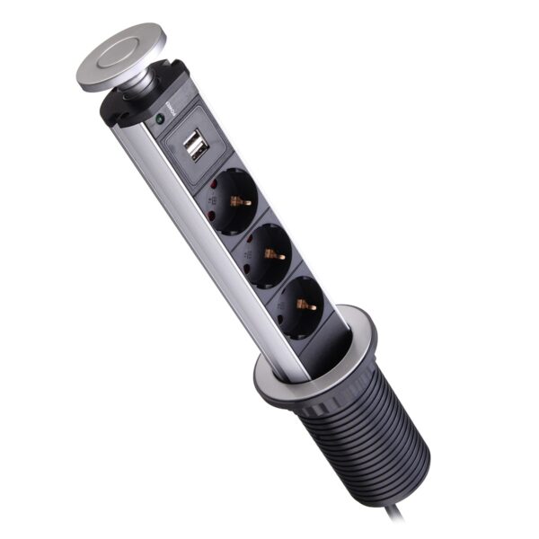 EU Plug 16A PULL UP 3/4/5/6 Power Socket 2 USB Charging Port Kitchen - Image 4