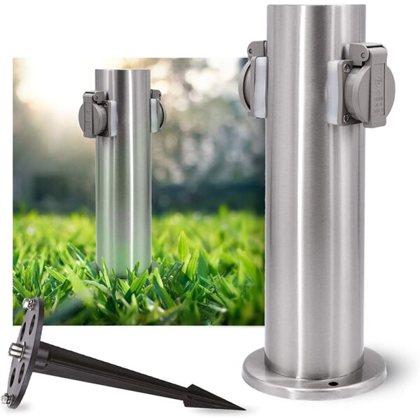 Outdoor Socket Electrical outlet 3680W 16A 2 EU Sockets Waterproof - Image 1